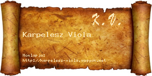 Karpelesz Viola névjegykártya